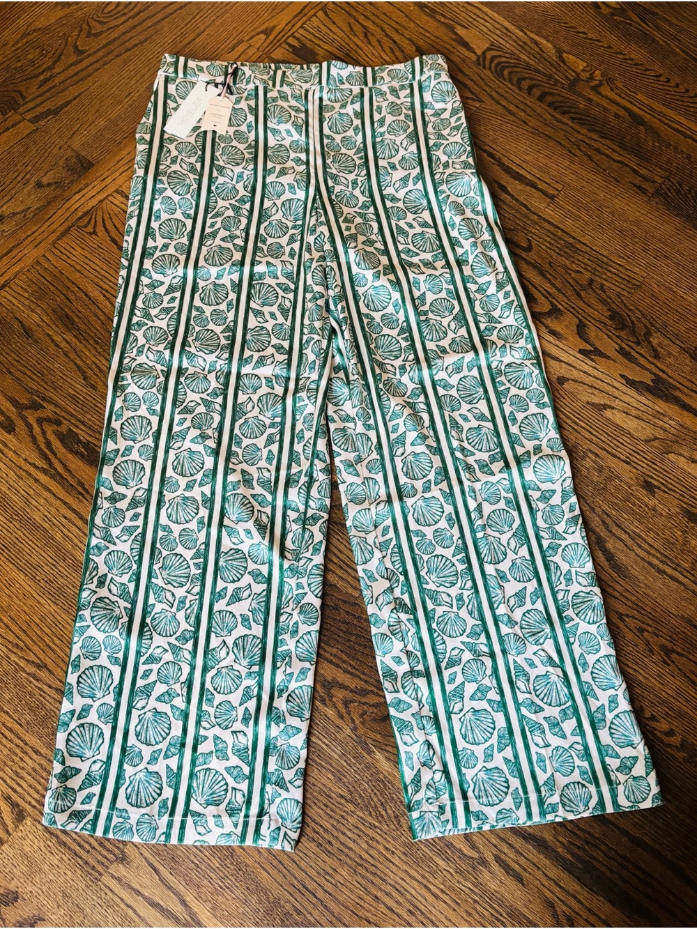 NWT Rachel Zoe Shell Print Wide Leg Pants - Picture 1 of 7